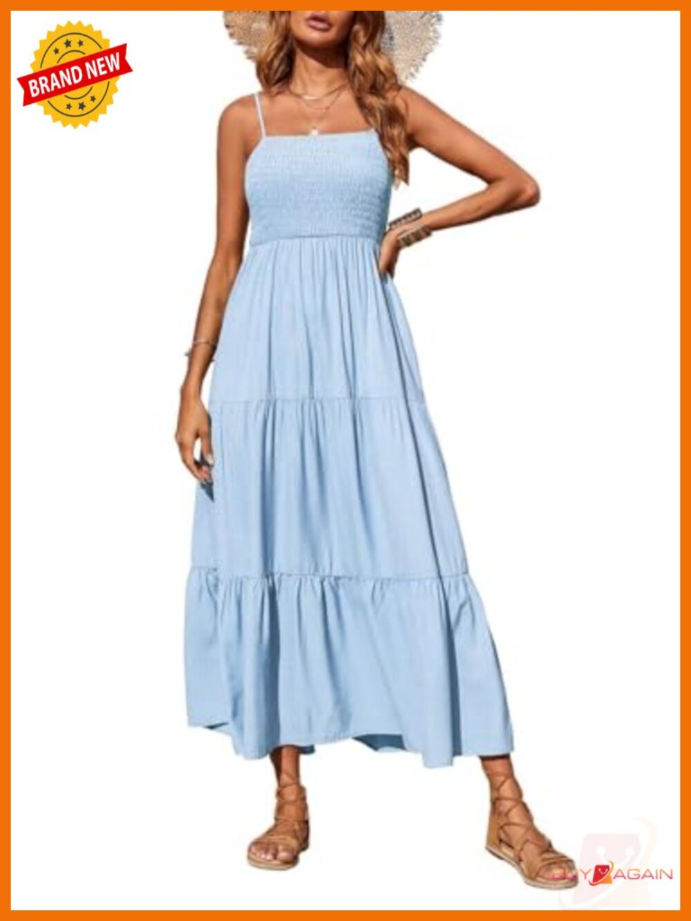 Smocked Tiered Maxi Dress with Adjustable Spaghetti Straps